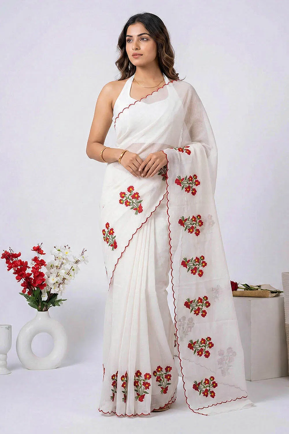 Kota Embroidery Pure Cotton Saree