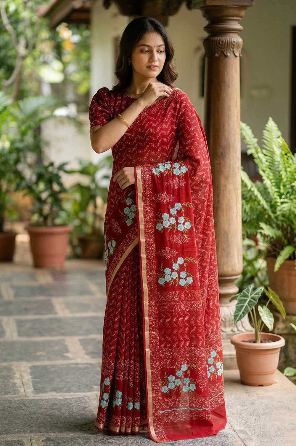 Kota Embroidery Work Saree