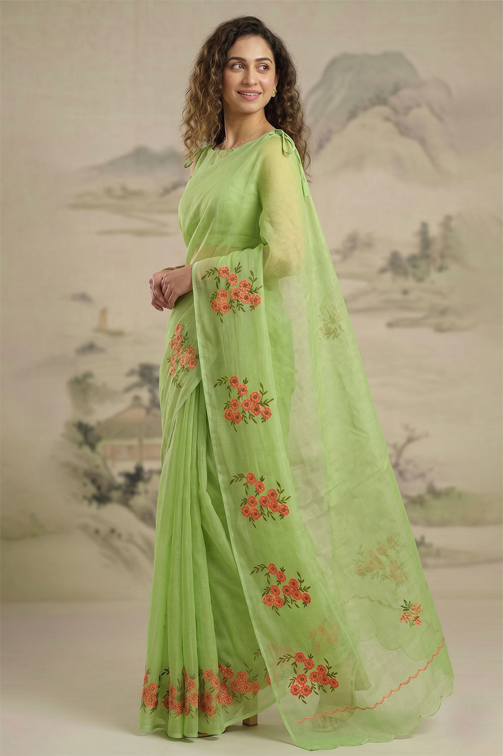 Kota Embroidery Work Saree