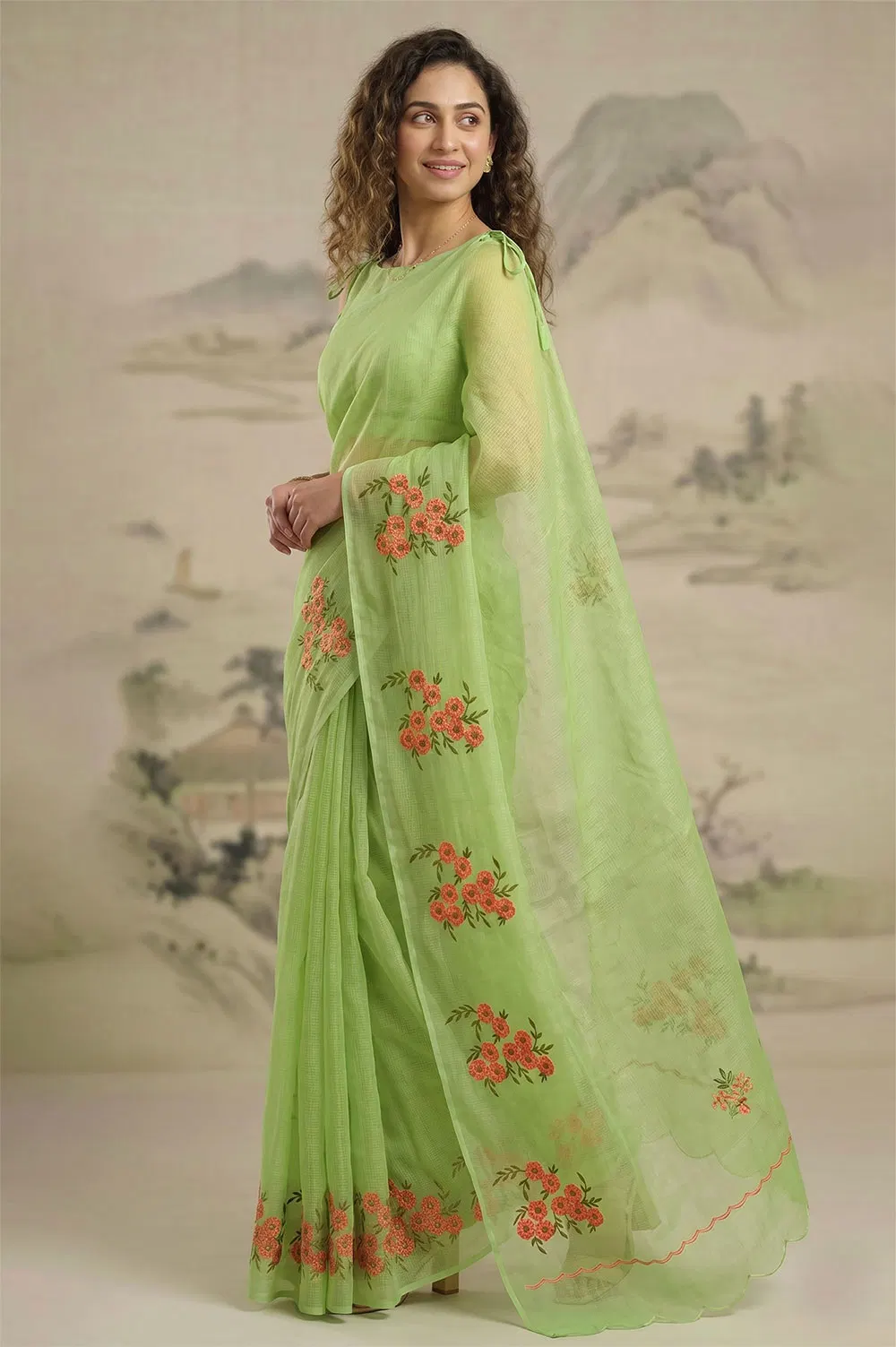 Kota Embroidery Work Saree