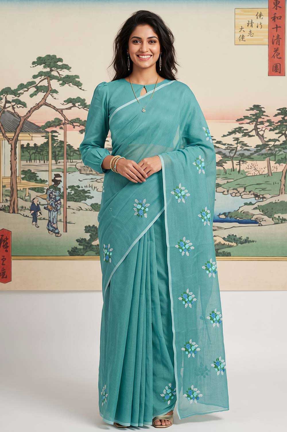 Kota Embroidery work Saree