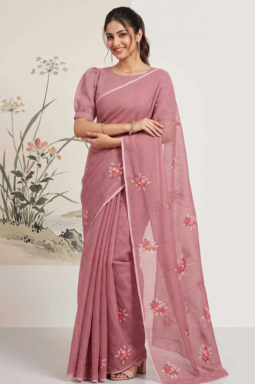 Kota Embroidery work Saree