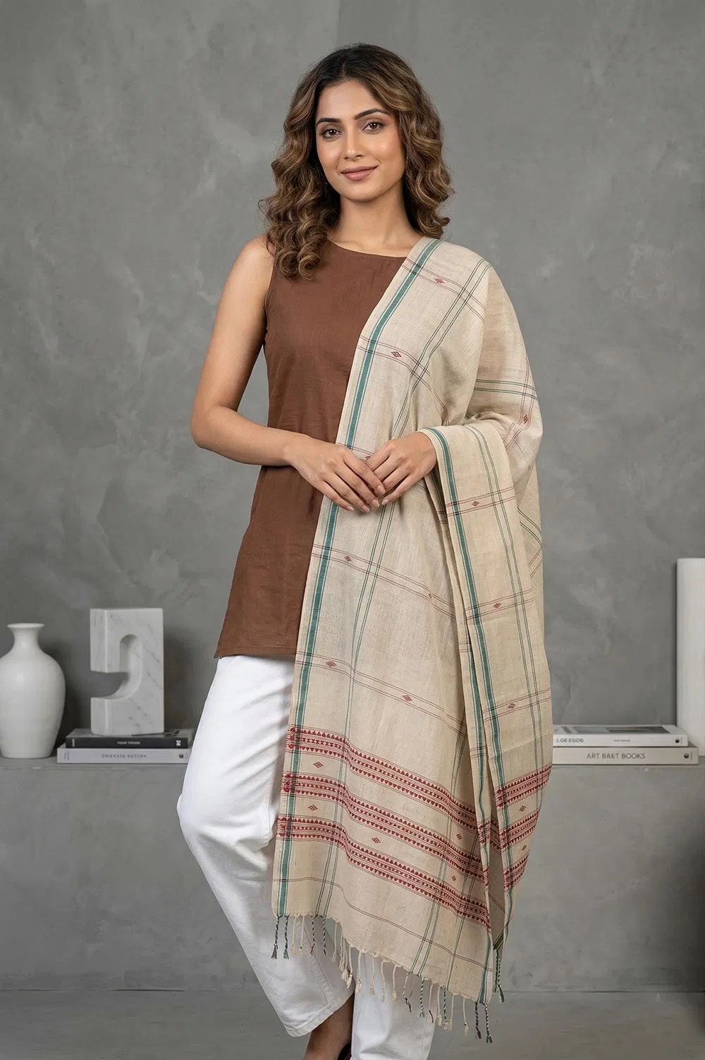 Organic Dyed Kotpad Pure Hand Spun Cotton Stole