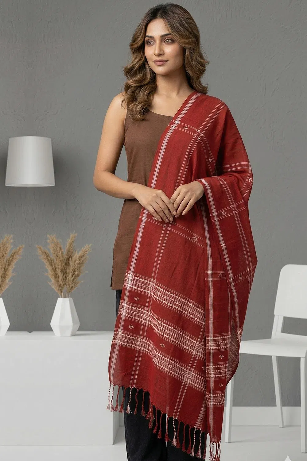 Organic Dyed Kotpad Pure Hand Spun Cotton Stole