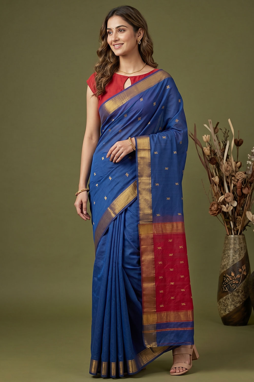 Maheshwar Handloom Cotton-Silk Saree