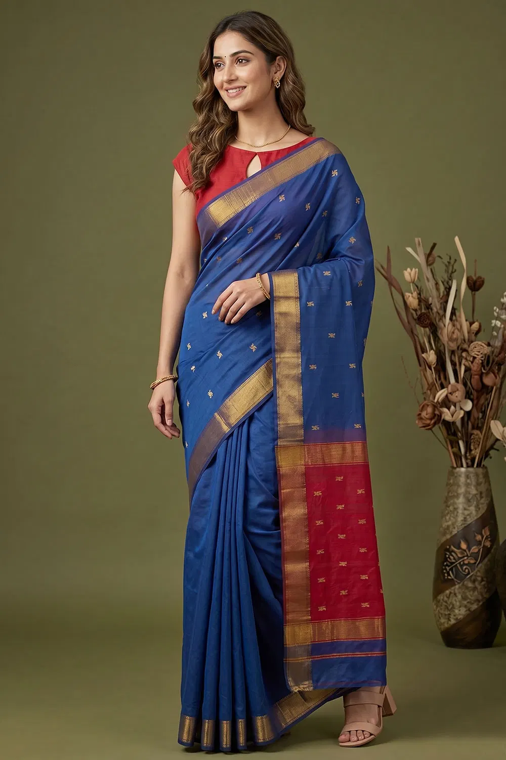 Maheshwar Handloom Cotton-Silk Saree