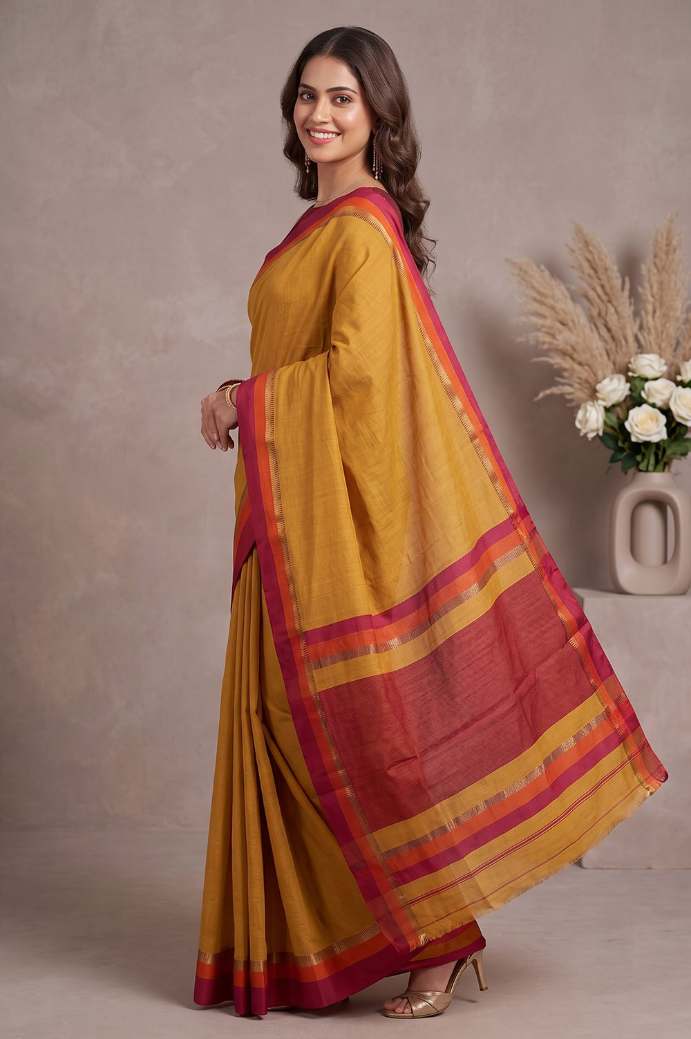 Maheshwar Handloom Cotton-Silk Saree