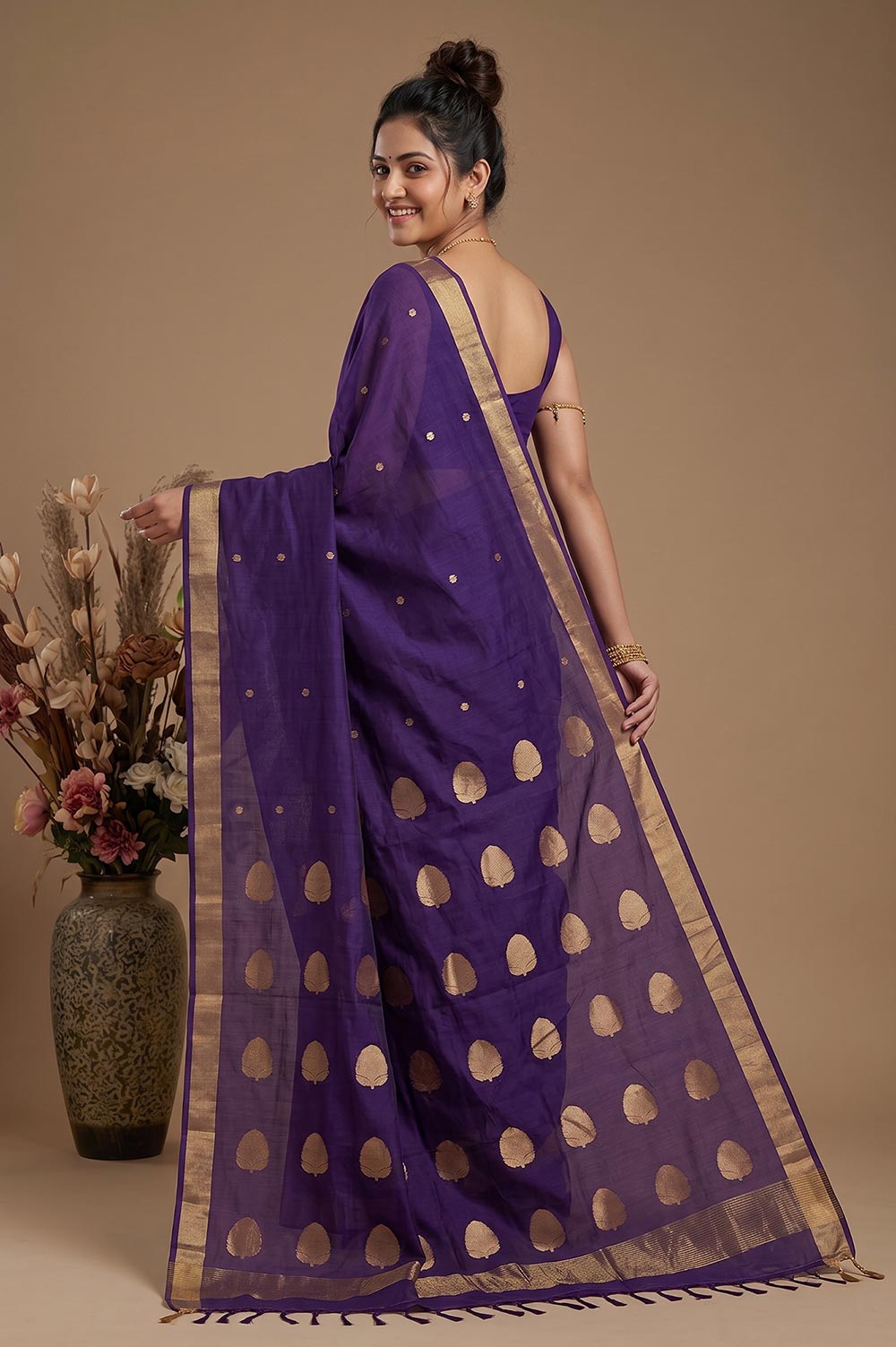 Chanderi Handloom Cotton-Silk Saree