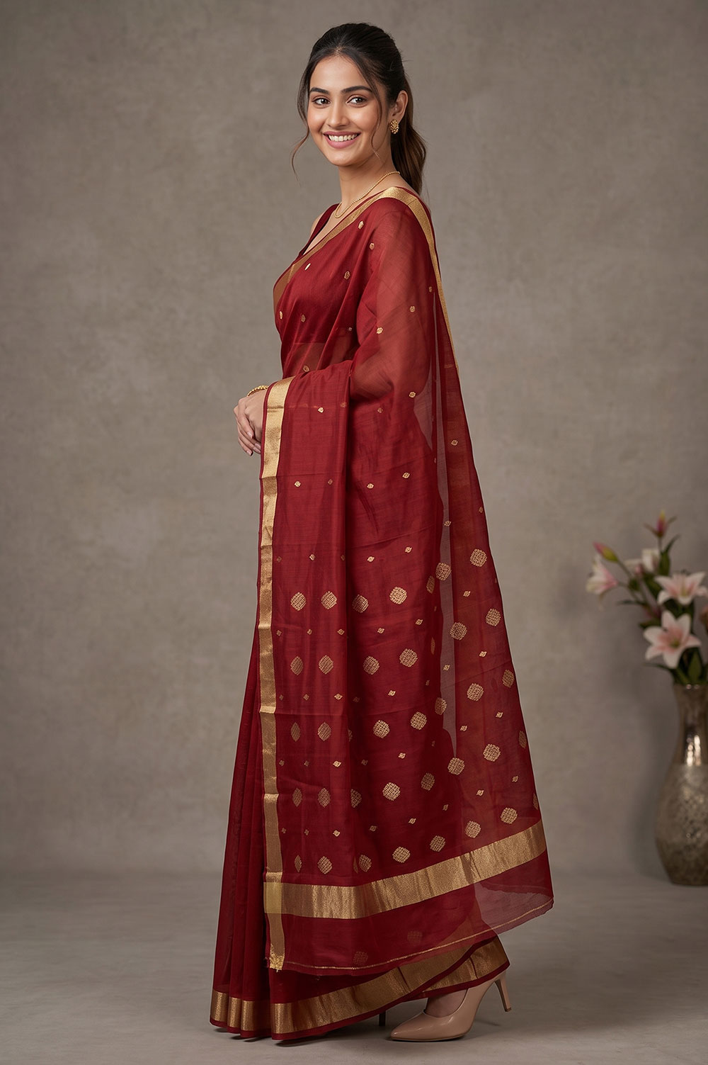 Chanderi Handloom Cotton-Silk Saree