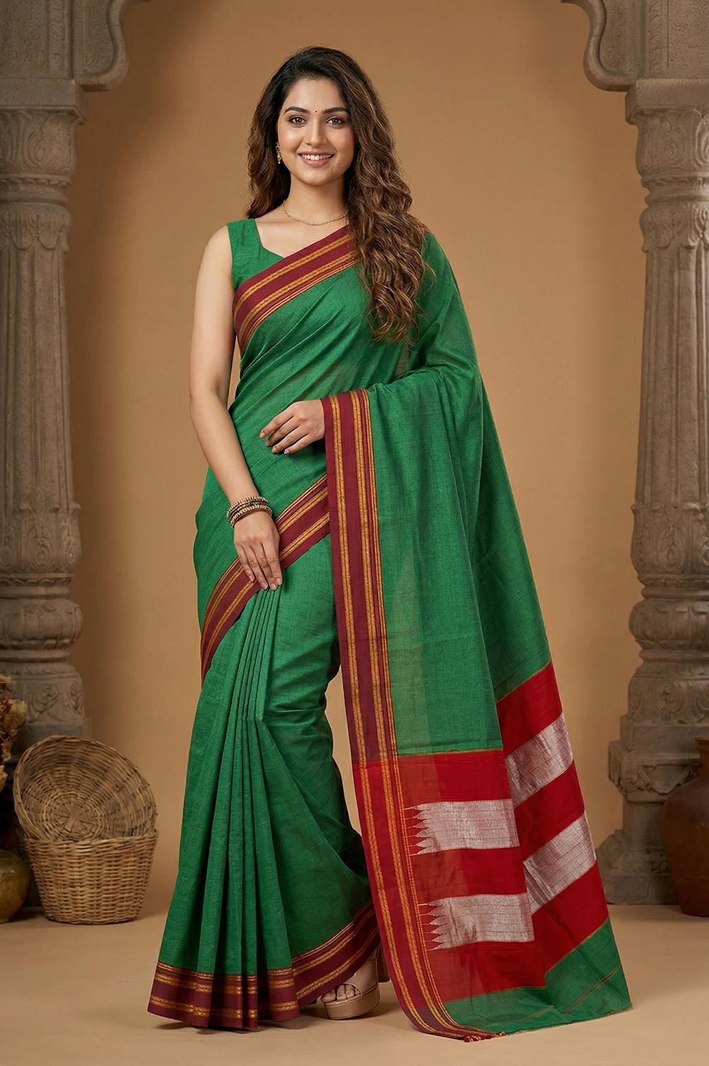 Ilkal Authentic Handloom Cotton-Silk Saree