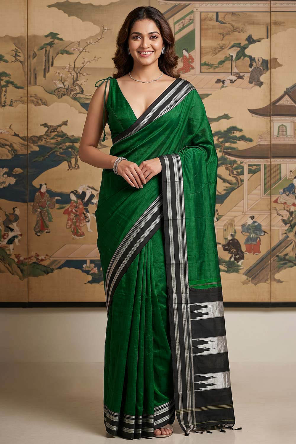 Ilkal Authentic Handloom Cotton-Silk Saree