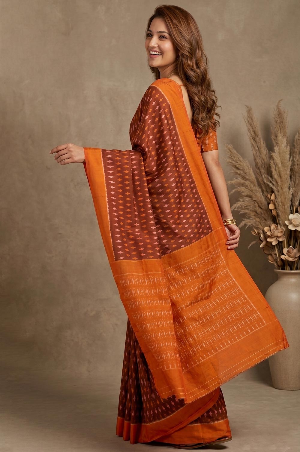Pochampally Double Ikat Pure Cotton Saree