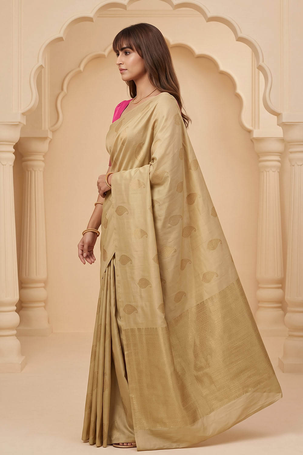 Kancheepuram Pure Silk Handloom Saree (2 Gram Gold Zari)