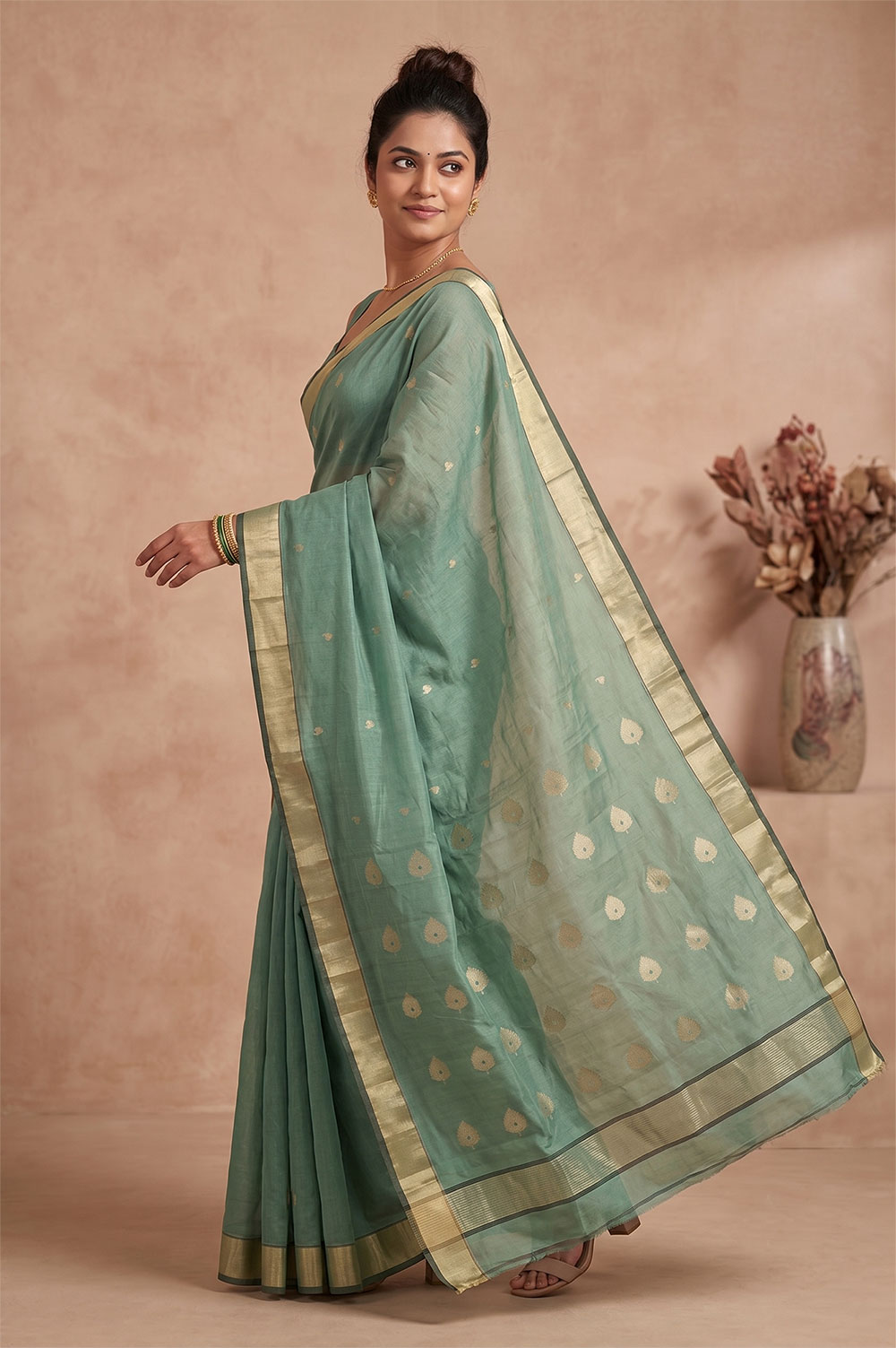 Chanderi Handloom Cotton-Silk Saree
