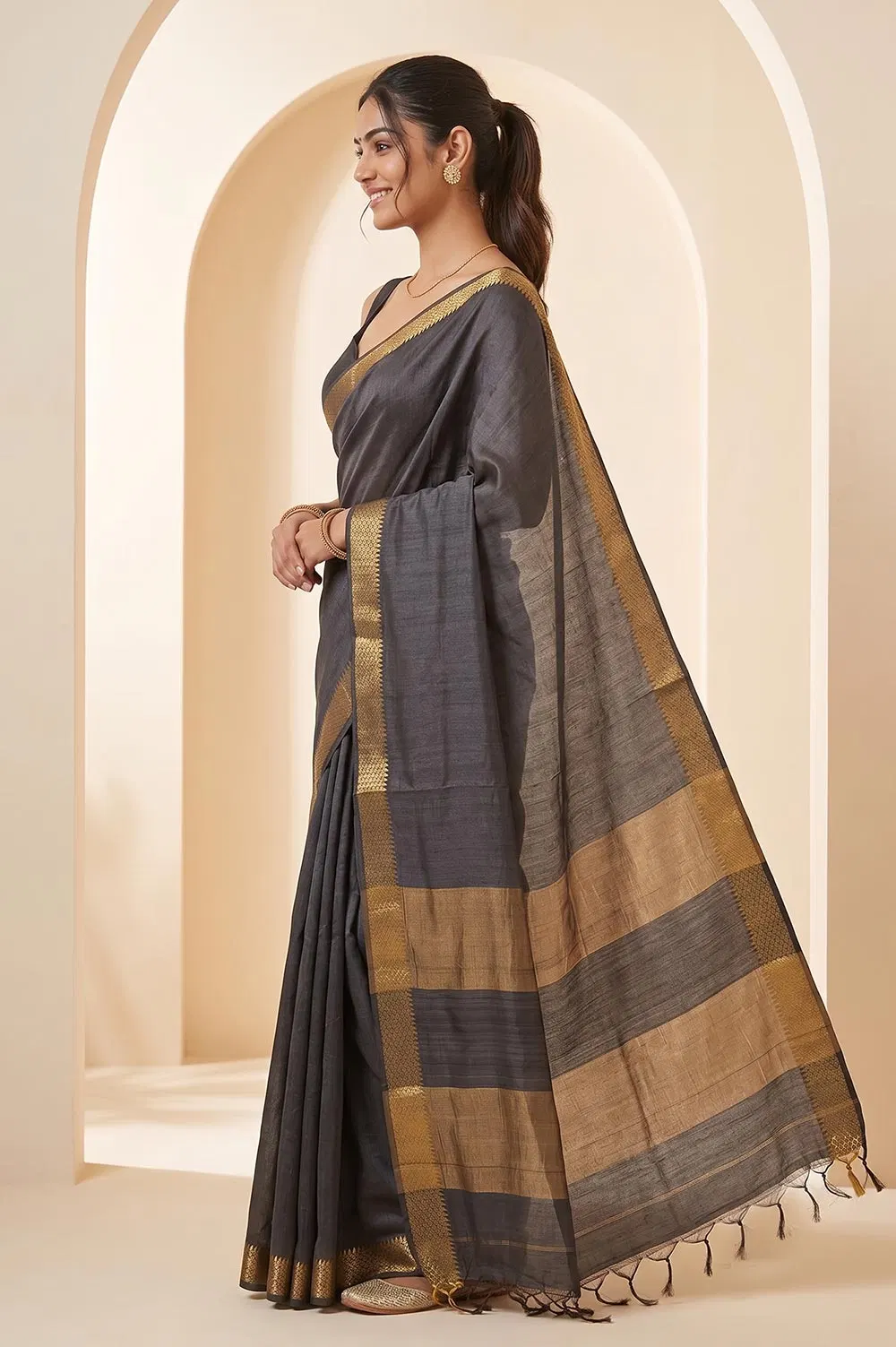 Kosa/Champa - Pure Tussar Handloom Silk Saree