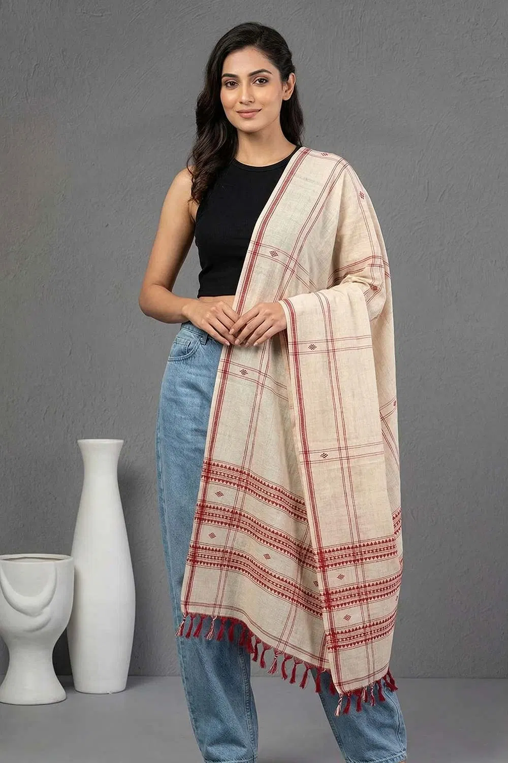 Organic Dyed Kotpad Pure Hand Spun Cotton Stole