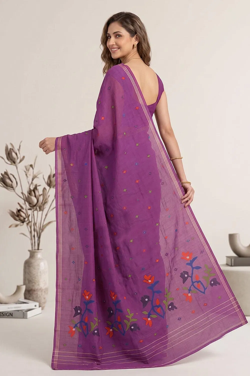 Jamdani Handloom Cotton Saree (No Blouse)