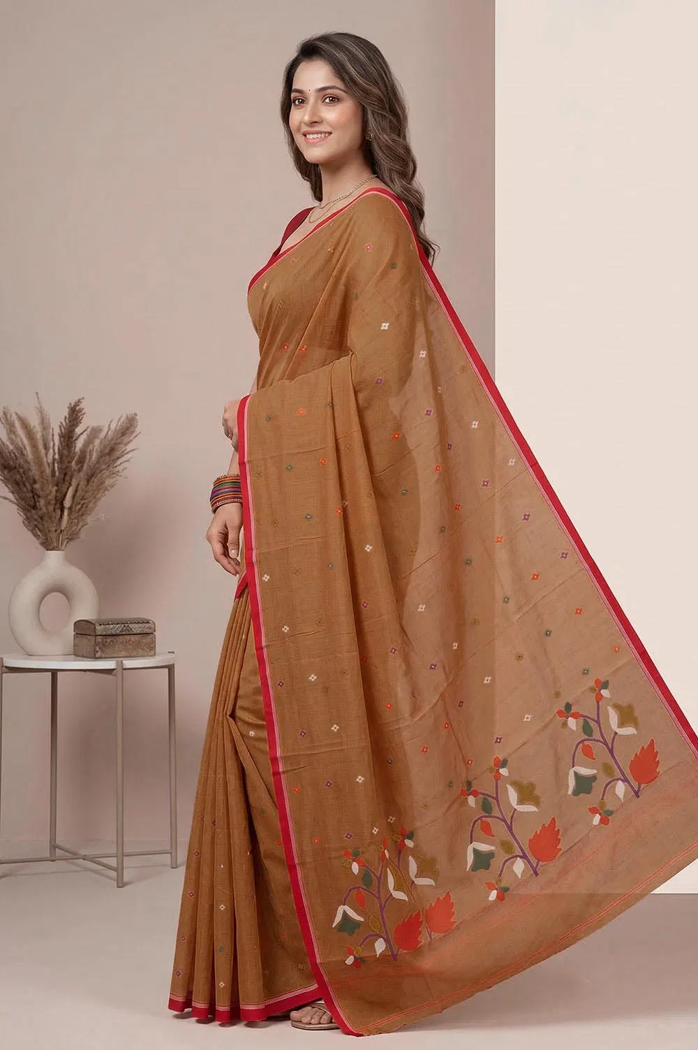 Jamdani Handloom Cotton Saree (No Blouse)