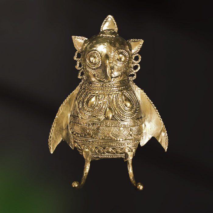Bastar Dhokra craft Owl Key Hanger (5.5 Inches)
