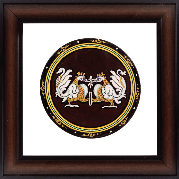 Peacock Mysore Ganjifa Cards (9x9) Inches, Transparent Frame