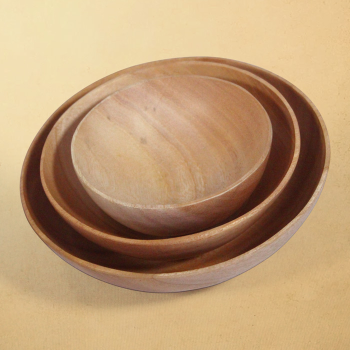 Udayagiri Wooden Cutlery - Neem Wood Bowl Set (4,5,6) Inch