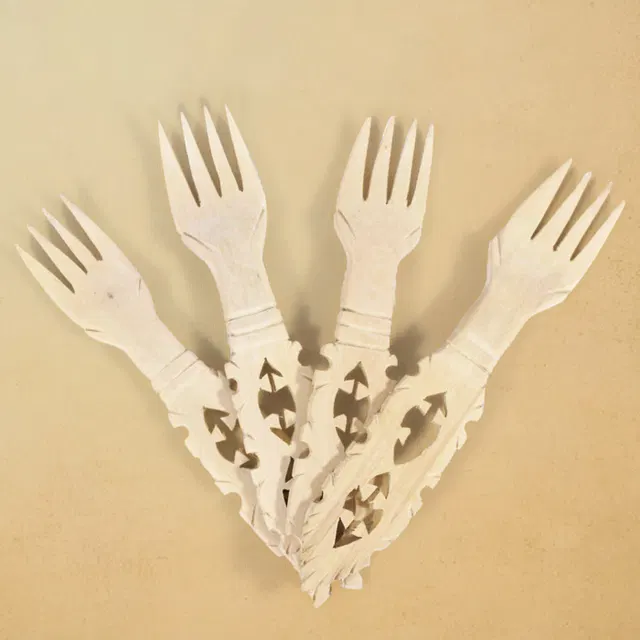 Udayagiri Wooden Cutlery - Fork - 4pcs (6x1.2) Inch
