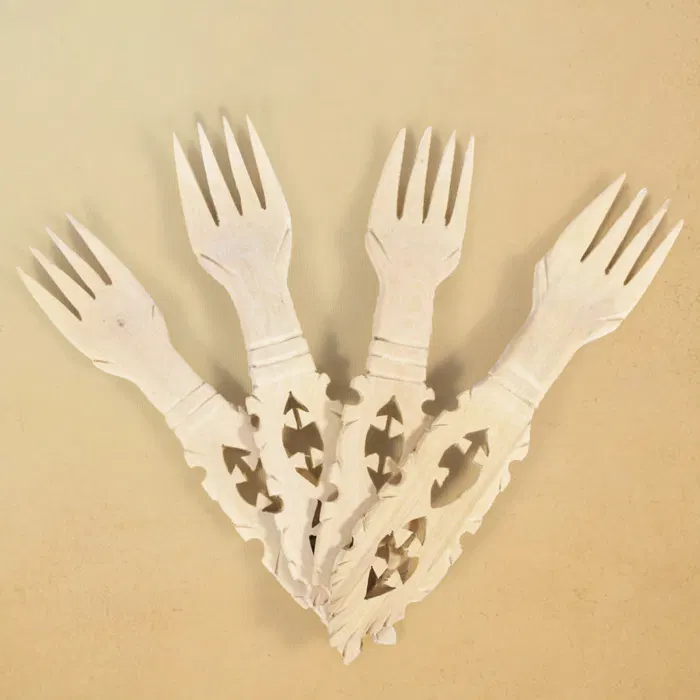 Udayagiri Wooden Cutlery - Fork - 4pcs (6x1.2) Inch