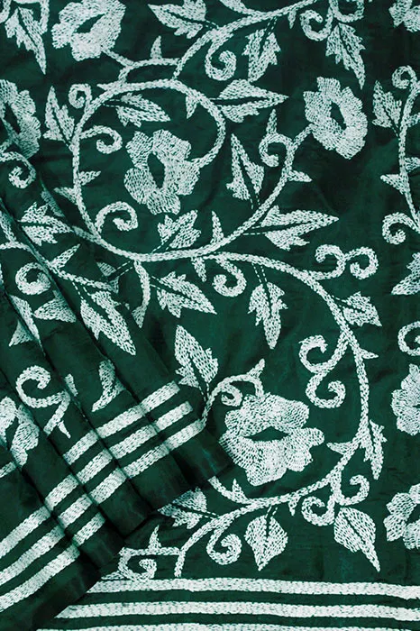 Nakshi Kantha Semi Silk Saree (Intricate Hand Embroidery)