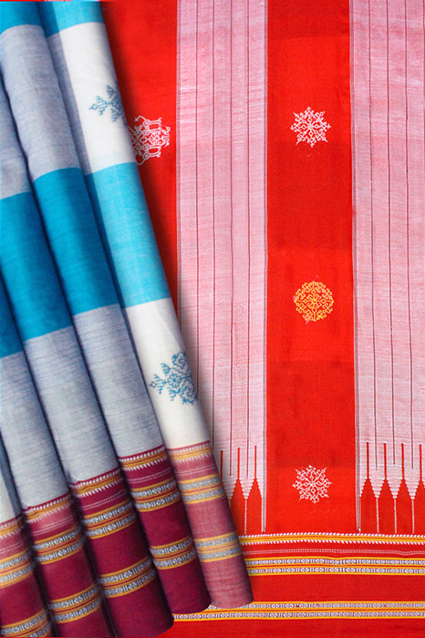 Kasuti Hand Embroidery on ilkal Cotton Saree