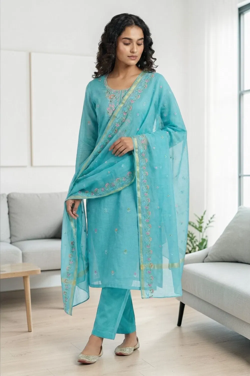 Kota Embroidery Work Salwar Suit Set (3pcs)