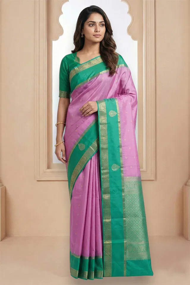 Kancheepuram Pure Silk Handloom Saree (Light Weight)
