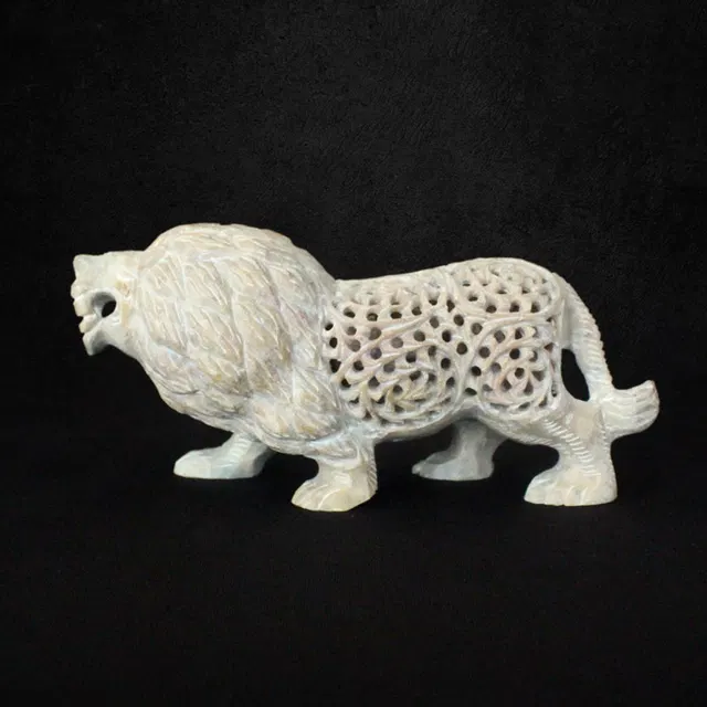 Varanasi Soft Stone Jali Lion Under Cut (6x3 Inches)
