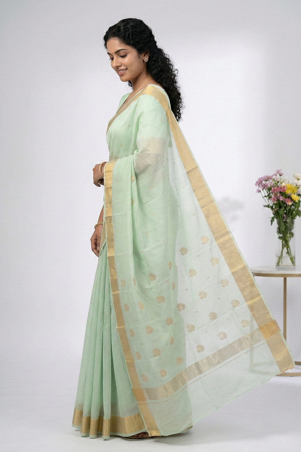 Chanderi Handloom Cotton-Silk Saree