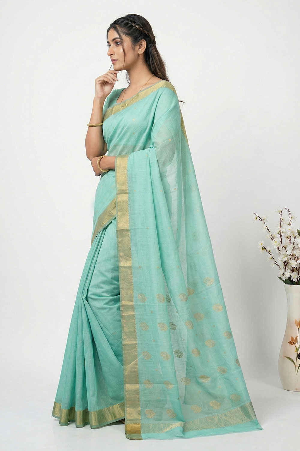 Chanderi Handloom Cotton-Silk Saree