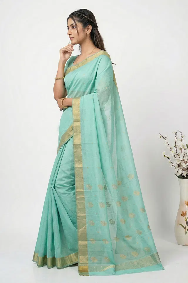 Chanderi Handloom Cotton-Silk Saree