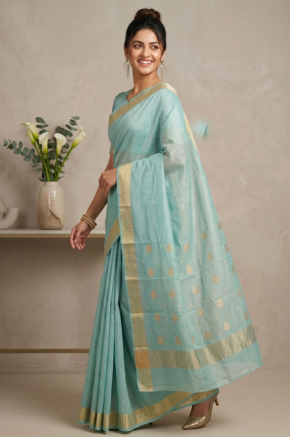 Chanderi Handloom Cotton-Silk Saree