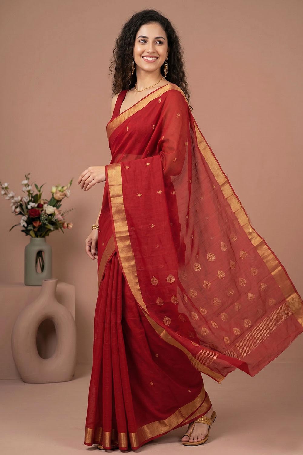 Chanderi Handloom Cotton-Silk Saree