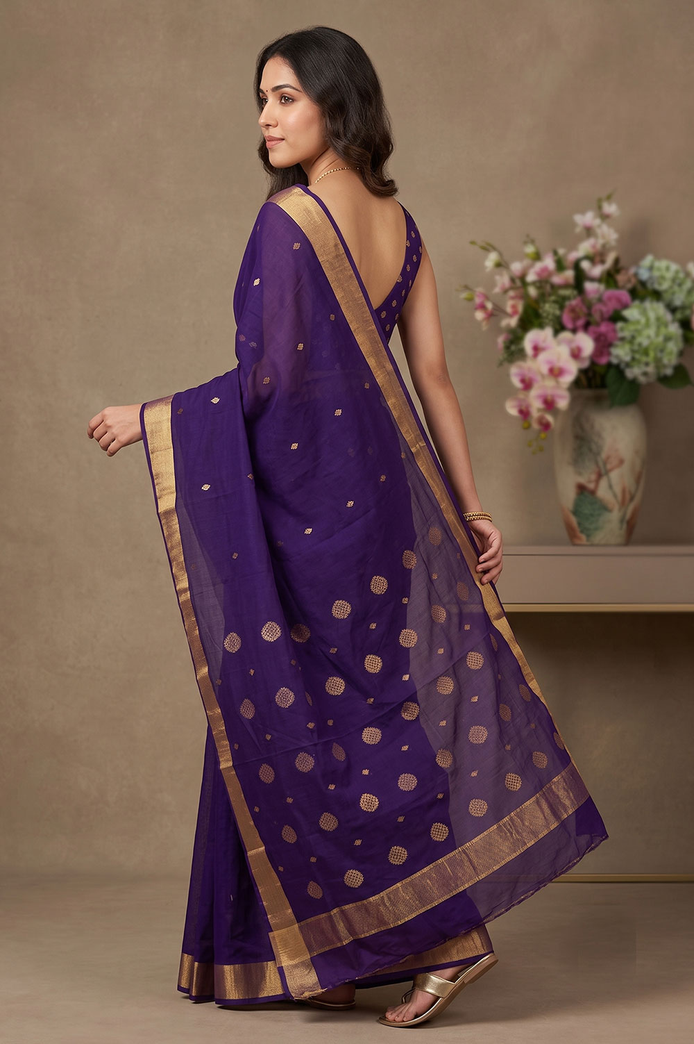 Chanderi Handloom Cotton-Silk Saree