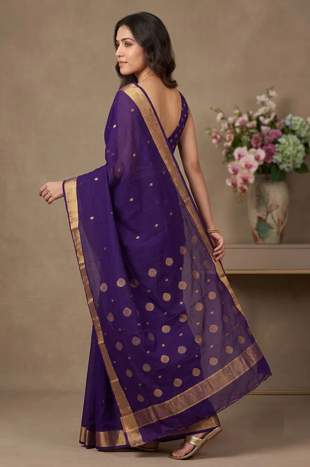 Chanderi Handloom Cotton-Silk Saree