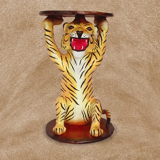 Indore Leather Craft Tiger Table - 1.7 Feet