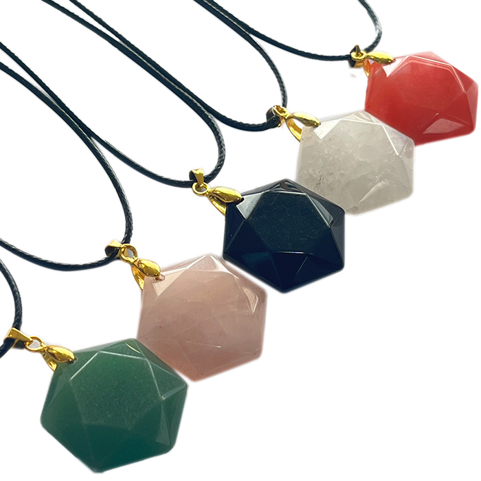 Cambay Agates Hexagon Pendent