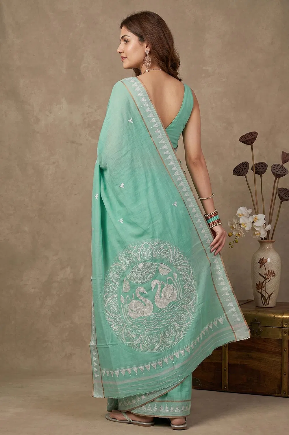 Nakshi Kantha Cotton Saree (Intricate Hand Embroidery)