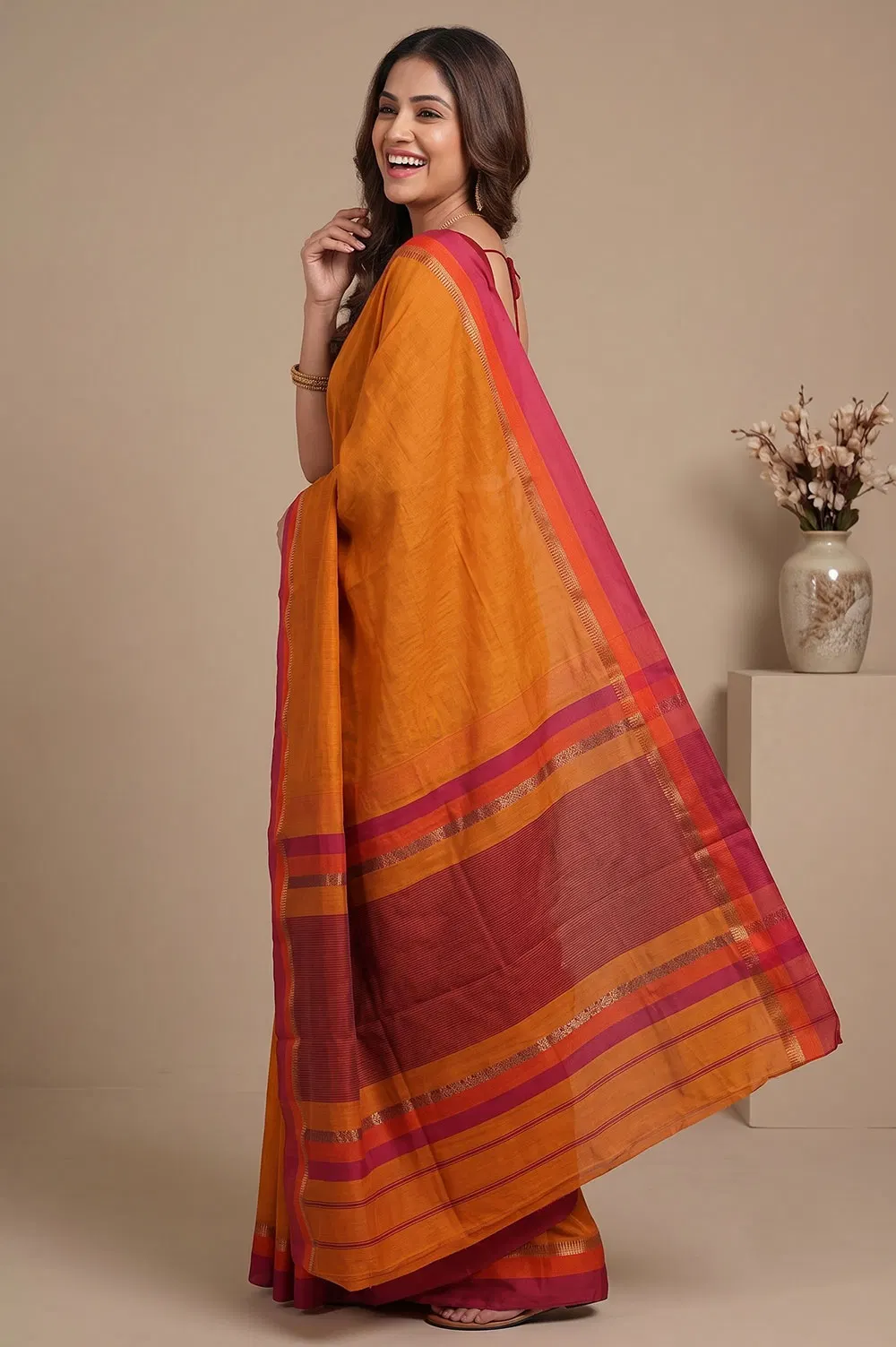 Maheshwar Handloom Cotton-Silk Saree