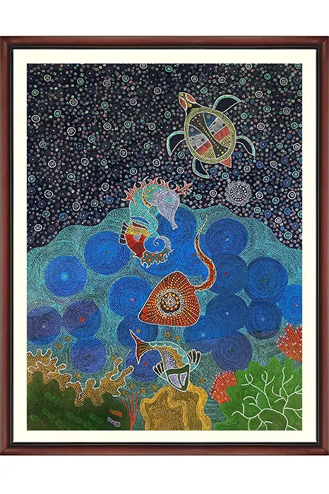 Gond Art Deep Sea (3.4x4.4) Feet