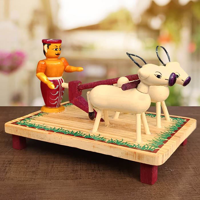 Etikoppaka Toys - Farmer Ploughing (6 inch)