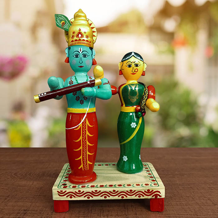 Etikoppaka Toys - Radha Krishna (6 inch)