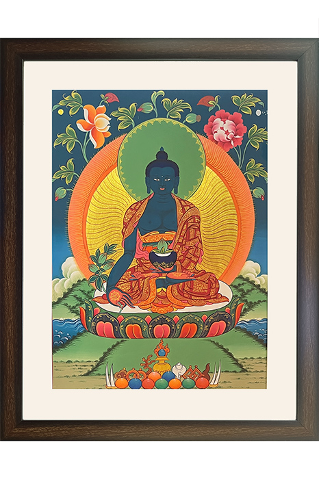 Ladakh Thangka Painting Medicine Buddha (18x25) Inches