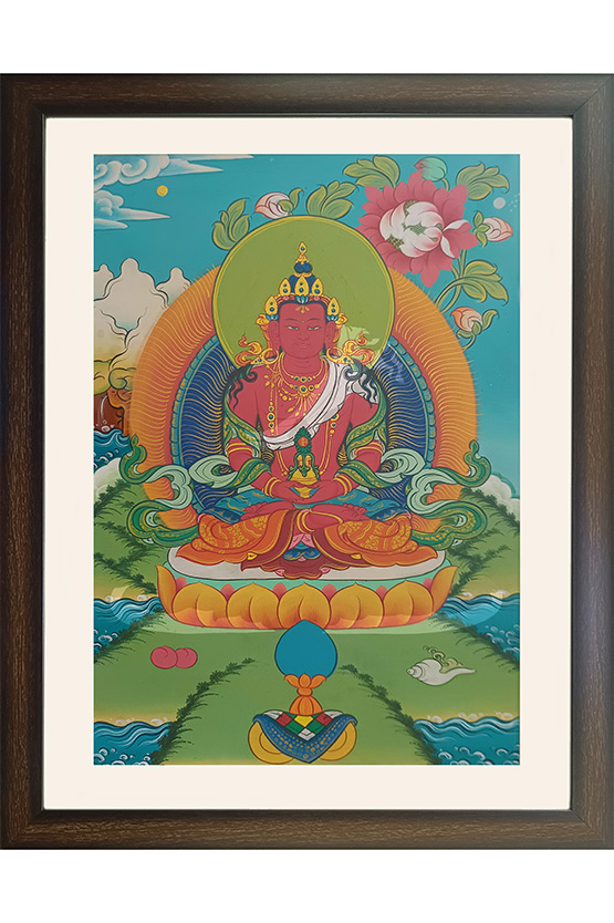 Ladakh Thangka Painting Amitayus Buddha (16x20) Inches