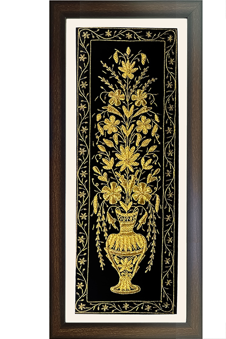 Lucknow Zardozi Wall Hanging with Frame (18.5*40) Inches