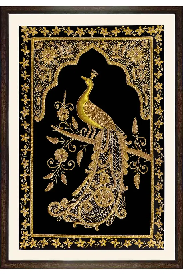 Lucknow Zardozi Wall Hanging with Frame (41*30) Inches